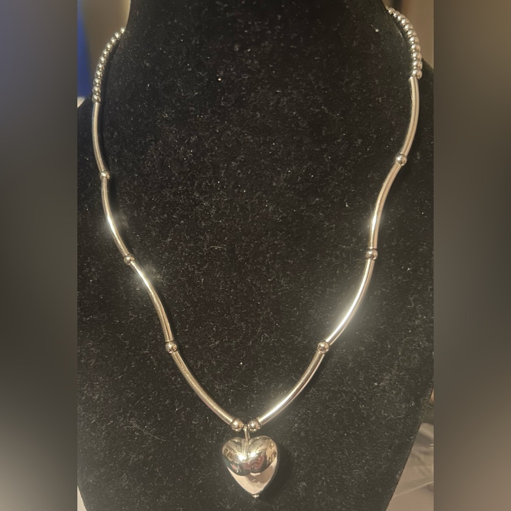 Chic Heart Pendant Silver Necklace